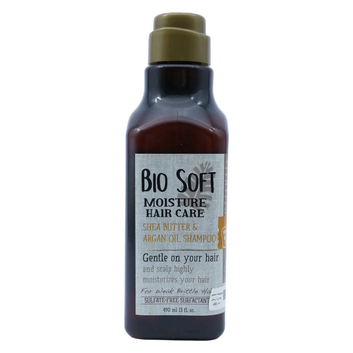 bio soft moisturizer hair care shea butter and Argan Oil shampoo 490 ml
