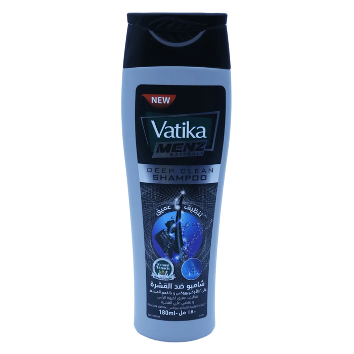 Vatika Menz Deep Clean Shampoo - With Charcoal & Piroctone Olamine (180 ml)