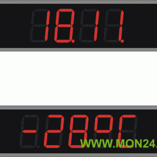 Фасадные цифровые уличные часы для часовых станций типа "Пик-М", "Пик-2М", "Пик-3М": Часы цифровые вторичные