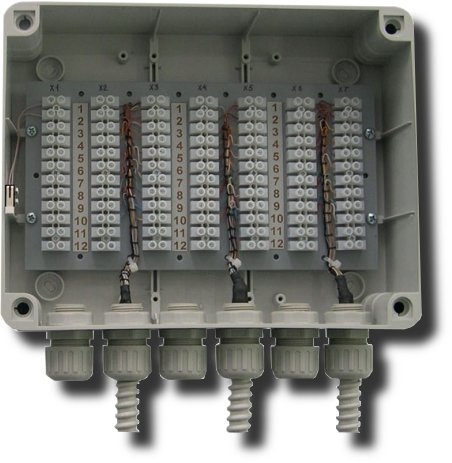 Барьер-КР84 (84 цепи): Коробка распределительная с гермовводами и колодками для разделки объектовых кабелей