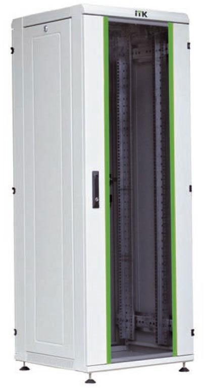 LN05-24U68-G (черный): Шкаф сетевой 19", стеклянная передняя дверь
