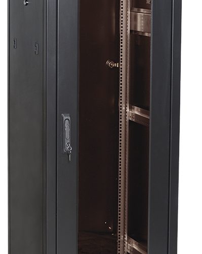 LN05-24U66-G (черный): Шкаф сетевой 19", стеклянная передняя дверь