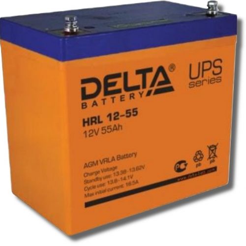 Delta HRL 12-55: Аккумулятор герметичный свинцово-кислотный