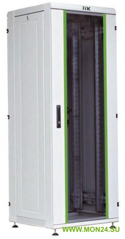 LN35-28U66-G (серый): Шкаф сетевой 19", стеклянная передняя дверь