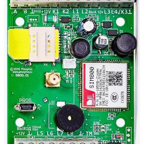 S800-2GSM-B "Нано 8" (плата): Устройство оконечное объектовое приемно-контрольное c GSM коммуникатором