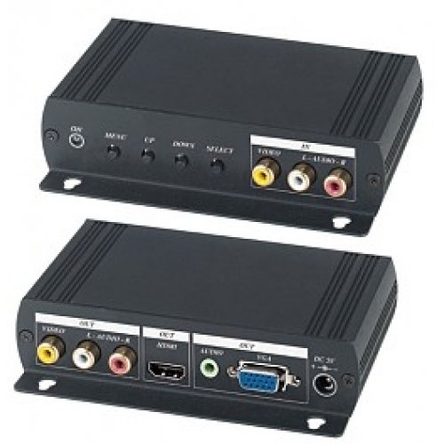 AD001HH: Преобразователь композитного видео и аудиосигналов в VGA и HDMI