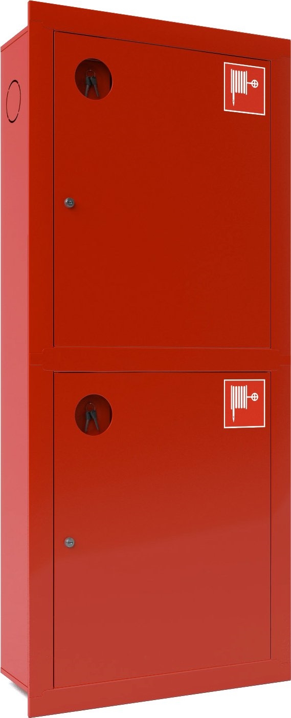 Ш-ПК-003-21ВЗК (ПК-320-21ВЗК) лев.: Шкаф пожарный встроенный закрытый красный
