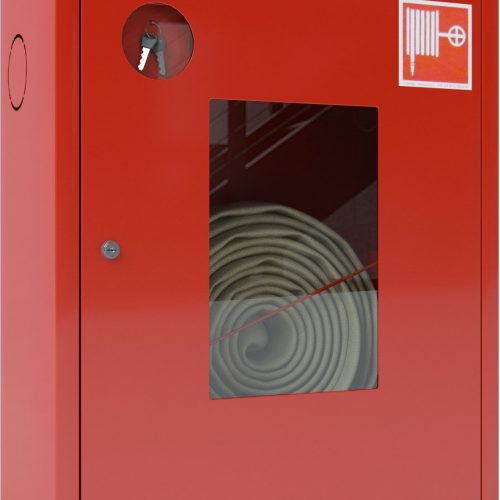 Ш-ПК-001НОК (ПК-310НОК) лев: Шкаф пожарный навесной со стеклом красный