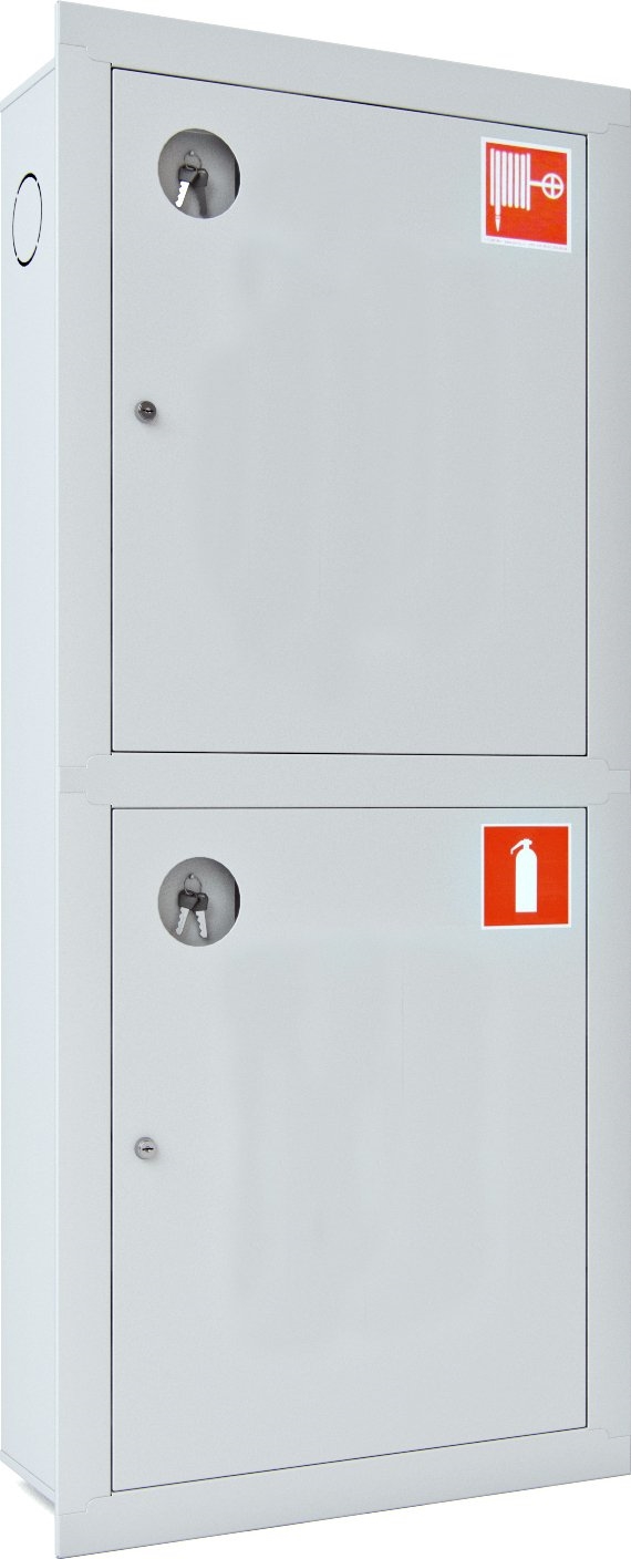 Ш-ПК-003-21ВЗБ (ПК-320-21ВЗБ): Шкаф пожарный встроенный закрытый белый