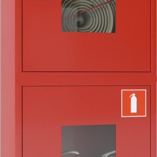 Ш-ПК-О-003НОК (ПК-320НОК) лев.: Шкаф пожарный навесной со стеклом красный