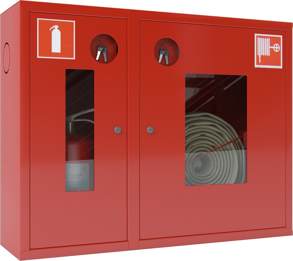 Ш-ПК-О-002НОК (ПК-315НОК): Шкаф пожарный навесной со стеклом красный