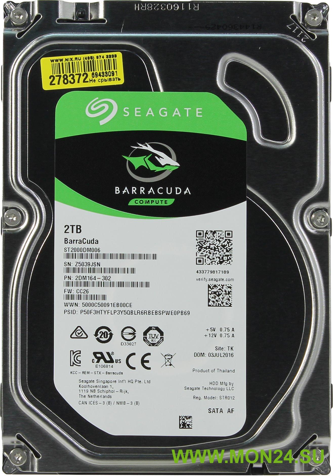 HDD 2000 GB (2 TB) SATA-III Barracuda (ST2000DM006): Жесткий диск (HDD)