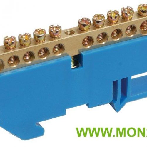 Шина N «ноль» ШНИ-6х9-12-Д-С (YNN10-69-12D-K07): Шина на DIN-изоляторе