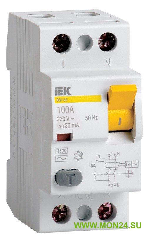 ВД1-63 2Р 40А 30 мА (MDV10-2-040-030): Автоматический выключатель дифференциальный (УЗО)