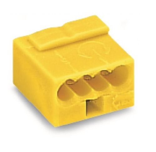 WAGO 243-504 Клемма MICRO 4-проводная желтая: Клемма для распределительных коробок
