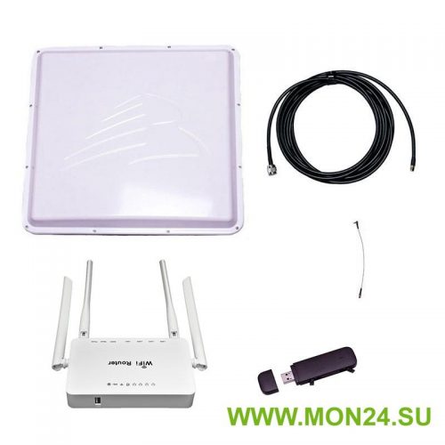 Усилитель 3G Дача-Максимум (Роутер WiFi, модем, кабель 5 м, антенна 3G 20 дБ)