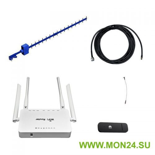 Усилитель интернета 3G Дача-Эконом (Антенна 3G, кабель, модем, роутер WiFi)