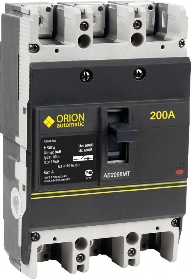 Автоматический выключатель АЕ 2066 МТ (К.С.) 200А (контакт сигнализации)