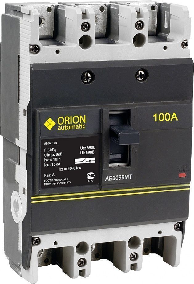 Автоматический выключатель АЕ 2066 МТ (К.С.) 100А (контакт сигнализации)