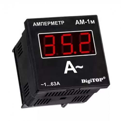 Амперметр цифровой  для внешних трансформаторов тока, щитовое исполнение AM-1M  DigiTop