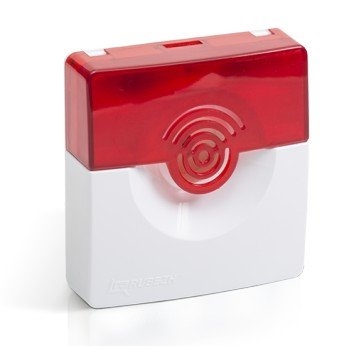 ОПОП 124-7, 12В (корпус бело-красный): Оповещатель охранно-пожарный комбинированный свето-звуковой