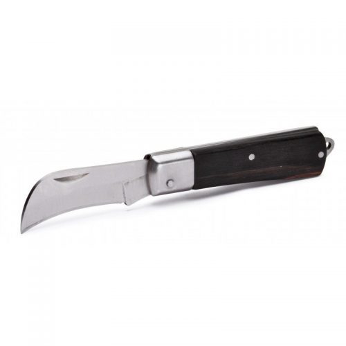 НМ-02: Нож для снятия изоляции монтерский большой складной с изогнутым лезвием