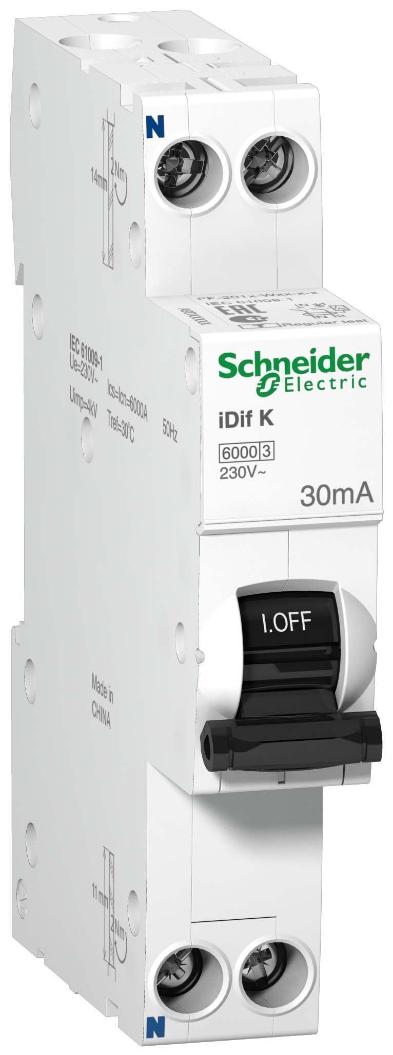Дифф.автомат.эл. iDif K 25A C 30мА 6кА тип A Schneider Electric