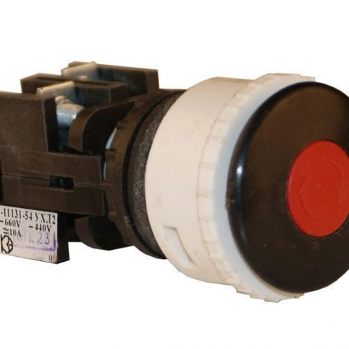 Выключатель кнопочный ВК-43-21 11131 1з+1р  черн.гриб с фикс.