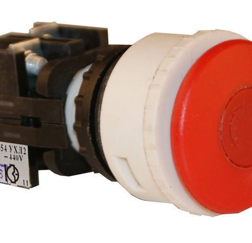 Выключатель кнопочный ВК-43-21 11131 1з+1р  красн.гриб с фикс.