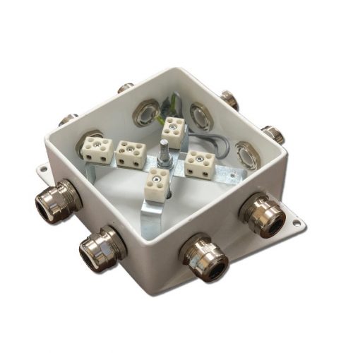 КМ-О (10к)-IP66-120х120, шесть вводов: Коробка монтажная огнестойкая