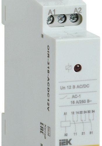 Реле OIR 3 контакта, 16А, 12 В AC/DC (OIR-316-ACDC12V): Реле промежуточное