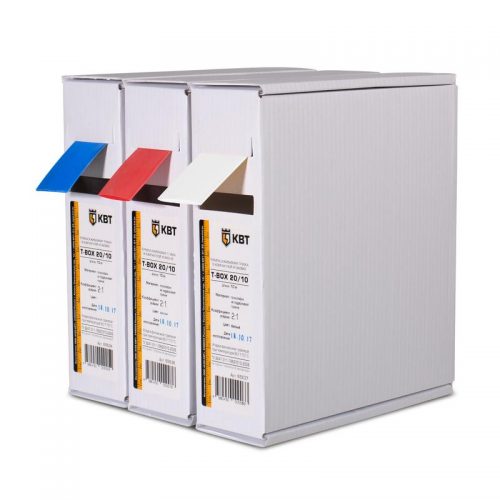 Термоусадочные цветные трубки в компактной упаковке T-BOX 8/4 красный (10м) (КВТ)