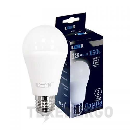 Лампа светодиодная LEEK LE А 65 18W 4К 1600Лм Е27 (100)