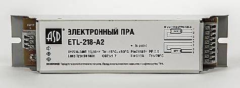 Электронный пускорег.аппарат ЭПРА ETL-218-A2 2х18Вт Т8/G13