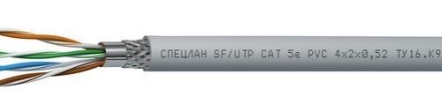 СПЕЦЛАН SF/UTP Cat 5e PVC 4х2х0,52: Кабель симметричный (витая пара), одиночной прокладки