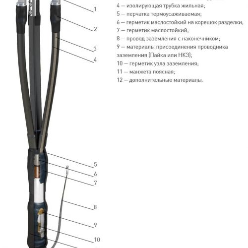 Муфта 3 КВТп-10 (70-120) с наконечниками ZKabel