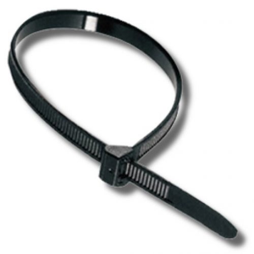 Хомут-стяжка кабельная нейлоновая 400x4,8 мм, черная (уп 100 шт) (07-0401): Кабельная стяжка (хомут) нейлоновая, неоткрываемая
