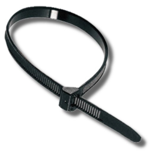 Хомут-стяжка кабельная нейлоновая 250x3,6 мм, черная (уп 100 шт) (07-0251): Кабельная стяжка (хомут) нейлоновая, неоткрываемая