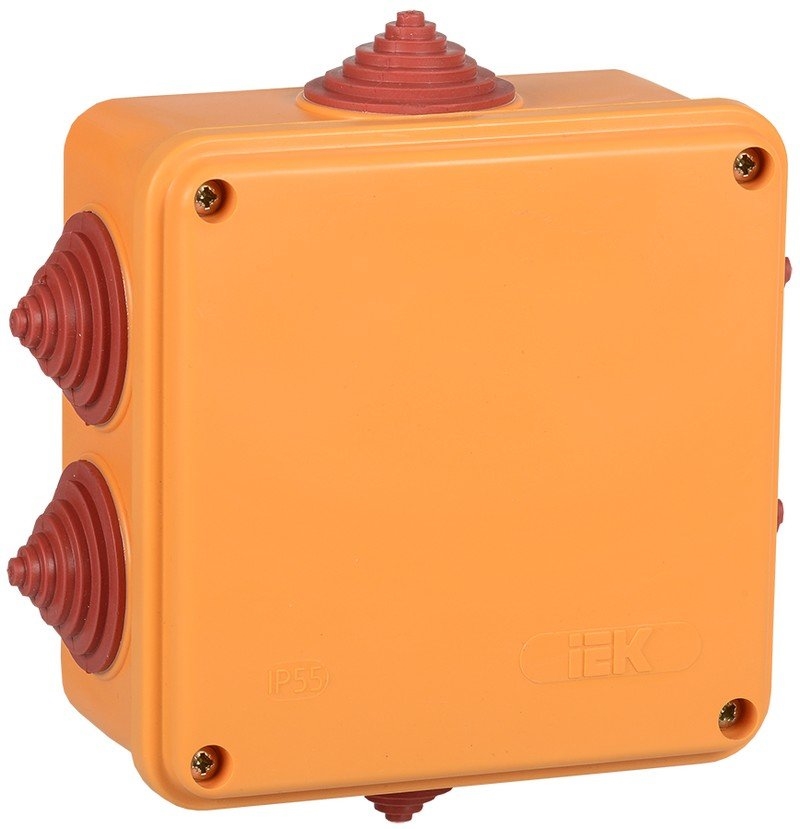 Коробка 100х100х50 6P IP55 (UKF30-100-100-050-6-6-09): Коробка распаячная огнестойкая с кабельными вводами