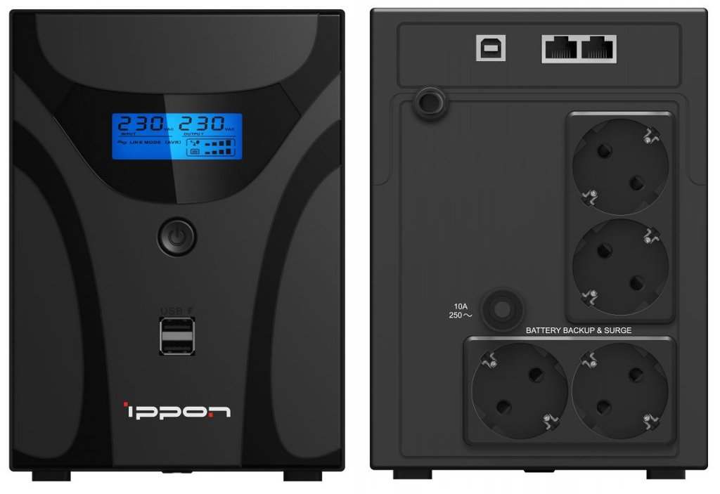Ippon Smart Power Pro II 1200 Euro (1029740): Источник бесперебойного питания