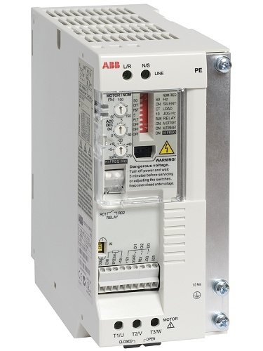 Частотный преобразователь ABB ACS55-01E-02A2-1, 0.37 кВт, 110 В, 1 фаза, IP20, с фильтром ЭМС