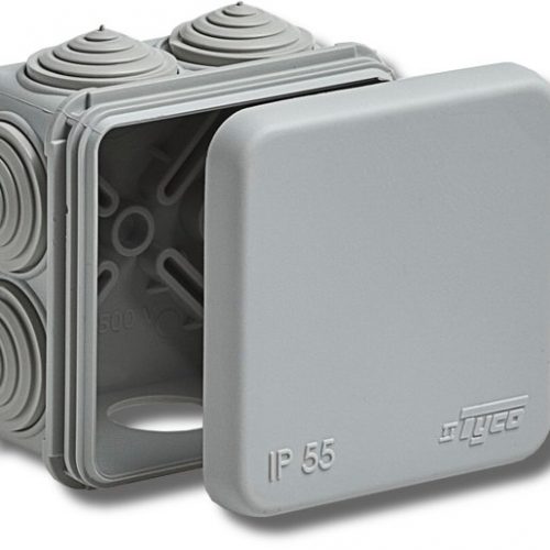 Коробка TYCO 70х70х40 (67030): Коробка ответвительная с 7 кабельными вводами