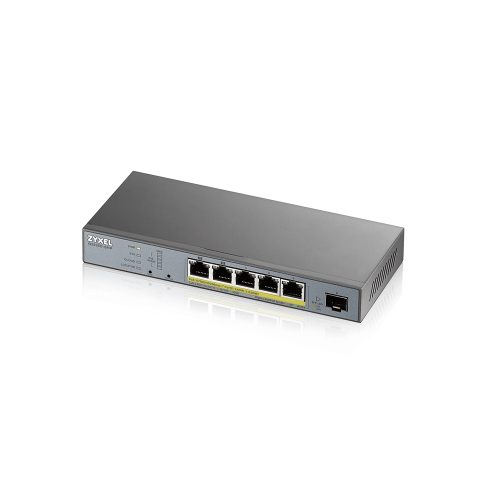 GS1350-6HP-EU0101F: L2 коммутатор PoE+ для IP-видеокамер 4xGE PoE+, 1xGE PoE++ (802.3bt), 1xSFP