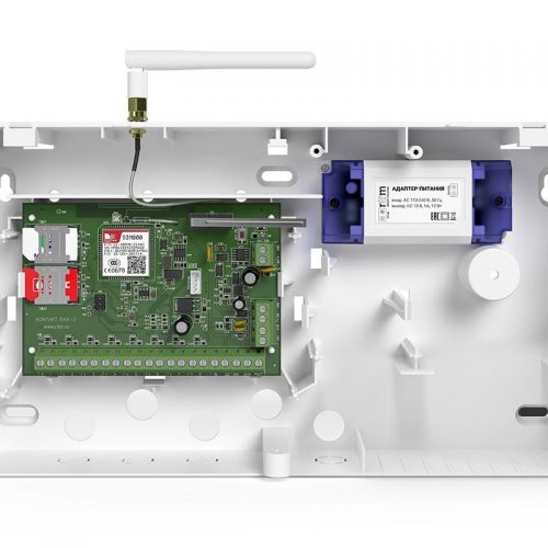 Контакт GSM-5A v.2 с внешней антенной в корпусе под АКБ 1,2 Ач: Панель охранная