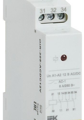 Реле OIR 3 контакта, 8А, 230 В AC (OIR-308-AC230V): Реле промежуточное