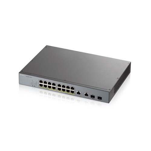 GS1350-18HP-EU0101F: L2 коммутатор PoE+ для IP-видеокамер rack 19", 16xGE PoE+, 2xCombo (SFP/RJ-45)
