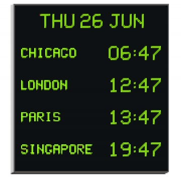 4700NIL30/4.05.G.S.EU WHARTON Электронное табло времени с календарем