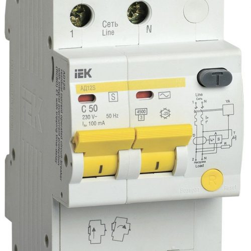 АД12S 2Р 50А 100мА (MAD13-2-050-C-100): Автоматический выключатель дифференциального тока