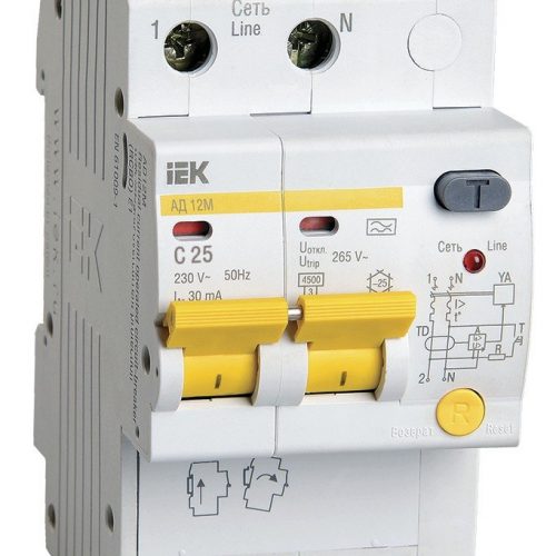 АД12М 2Р С25  30мА (MAD12-2-025-C-030): Автоматический выключатель дифференциального тока