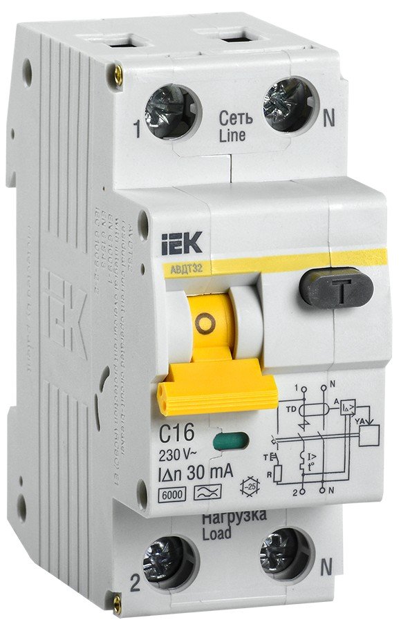 АВДТ 32 C16  (MAD22-5-016-C-30): Автоматический выключатель дифференциального тока